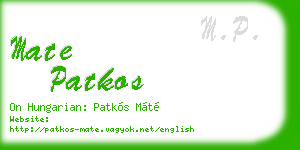 mate patkos business card